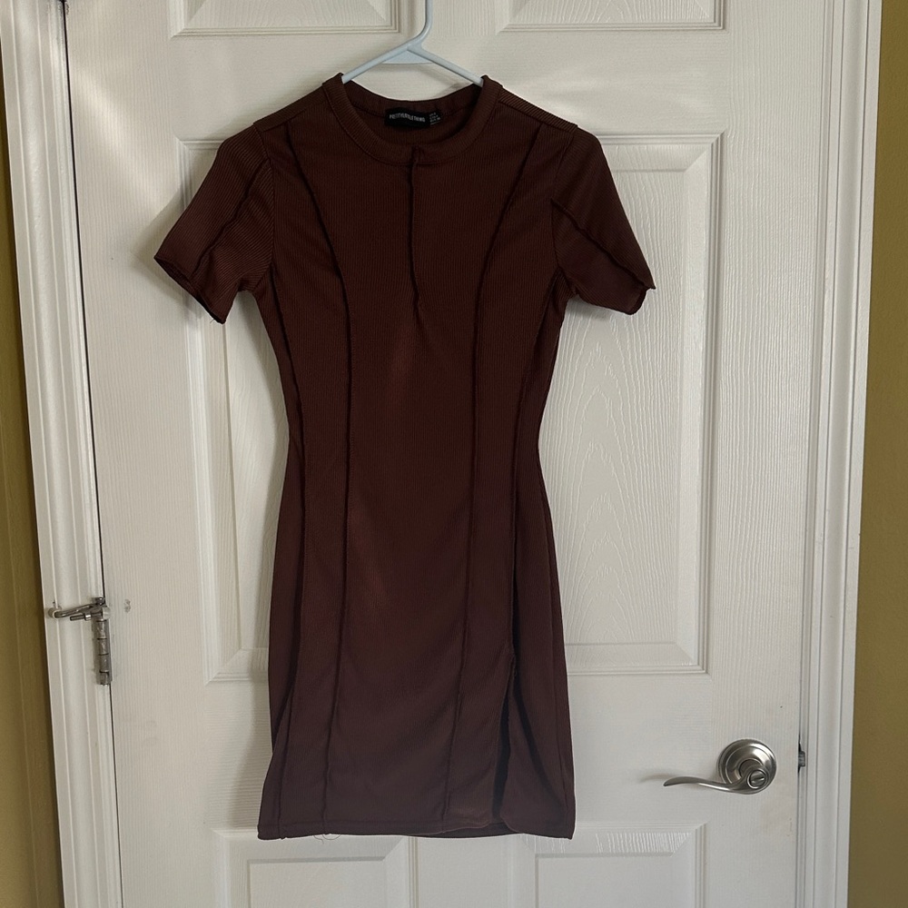 Elegant Brown Women's Dress bodycon slit